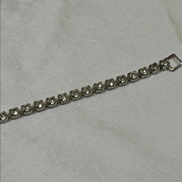 Vintage Clear and Ruby Red Crystal Rhinestone Old Hollywood Choker Bib Necklace - Picture 15 of 15